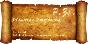 Pfemeter Zsuzsanna névjegykártya