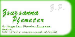 zsuzsanna pfemeter business card